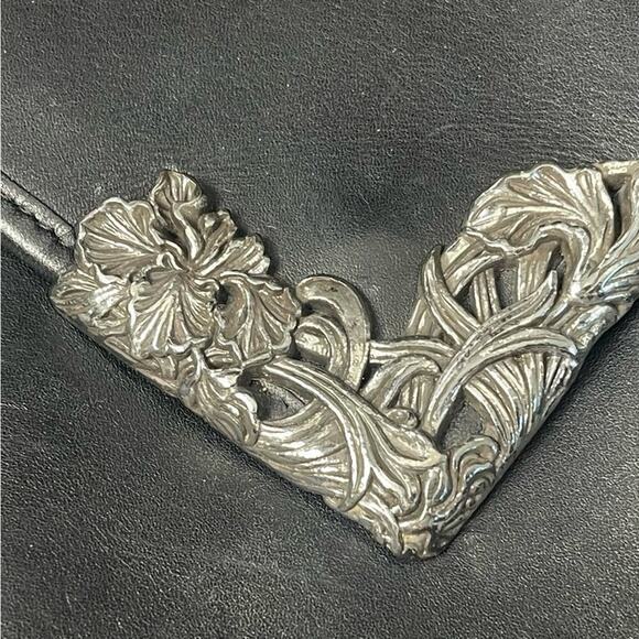 Brighton Black Leather Crossbody Bag with Silver Heart Charm & Silver Accents - Picture 11 of 11